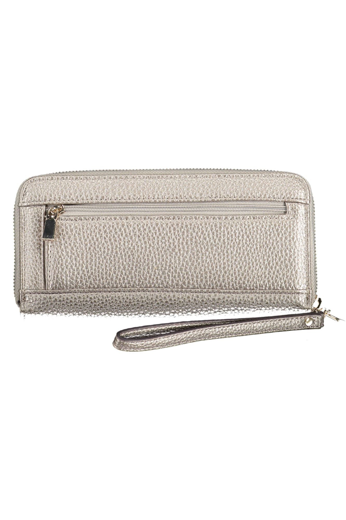 Guess Jeans Chic Silver Wallet with Sleek Contrasting Details