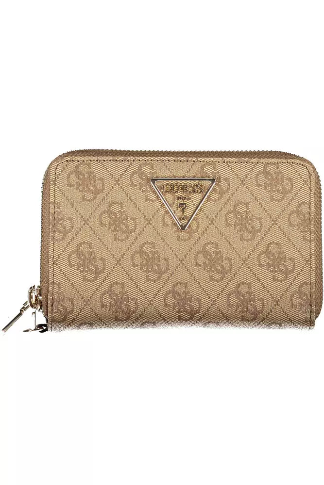 Guess Jeans Chic Beige Dual Compartment Wallet