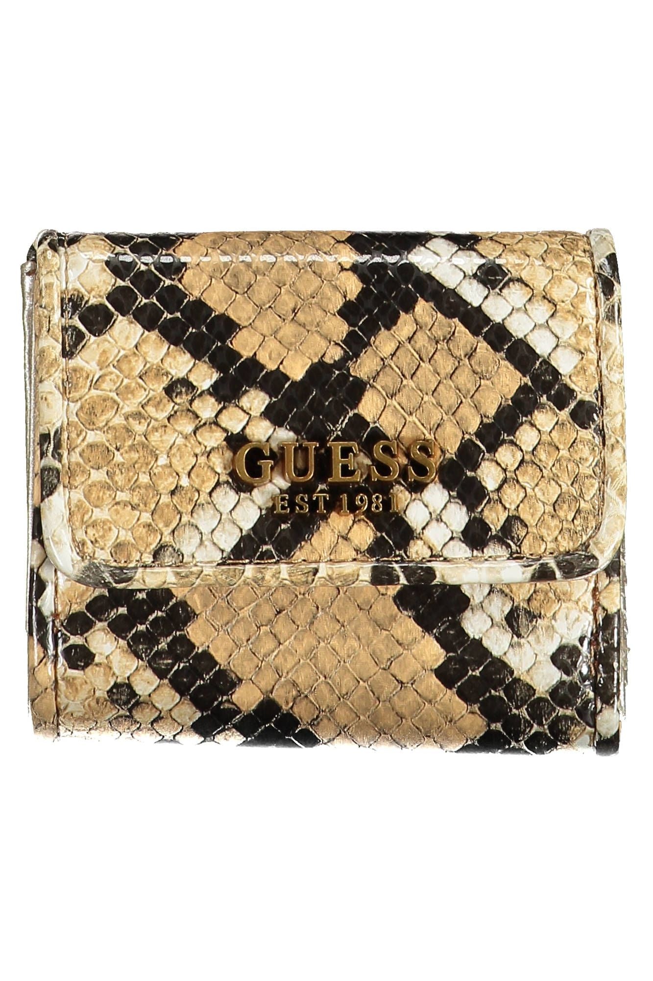 Guess Jeans Beige Polyurethane Chic Wallet with Snap Closure