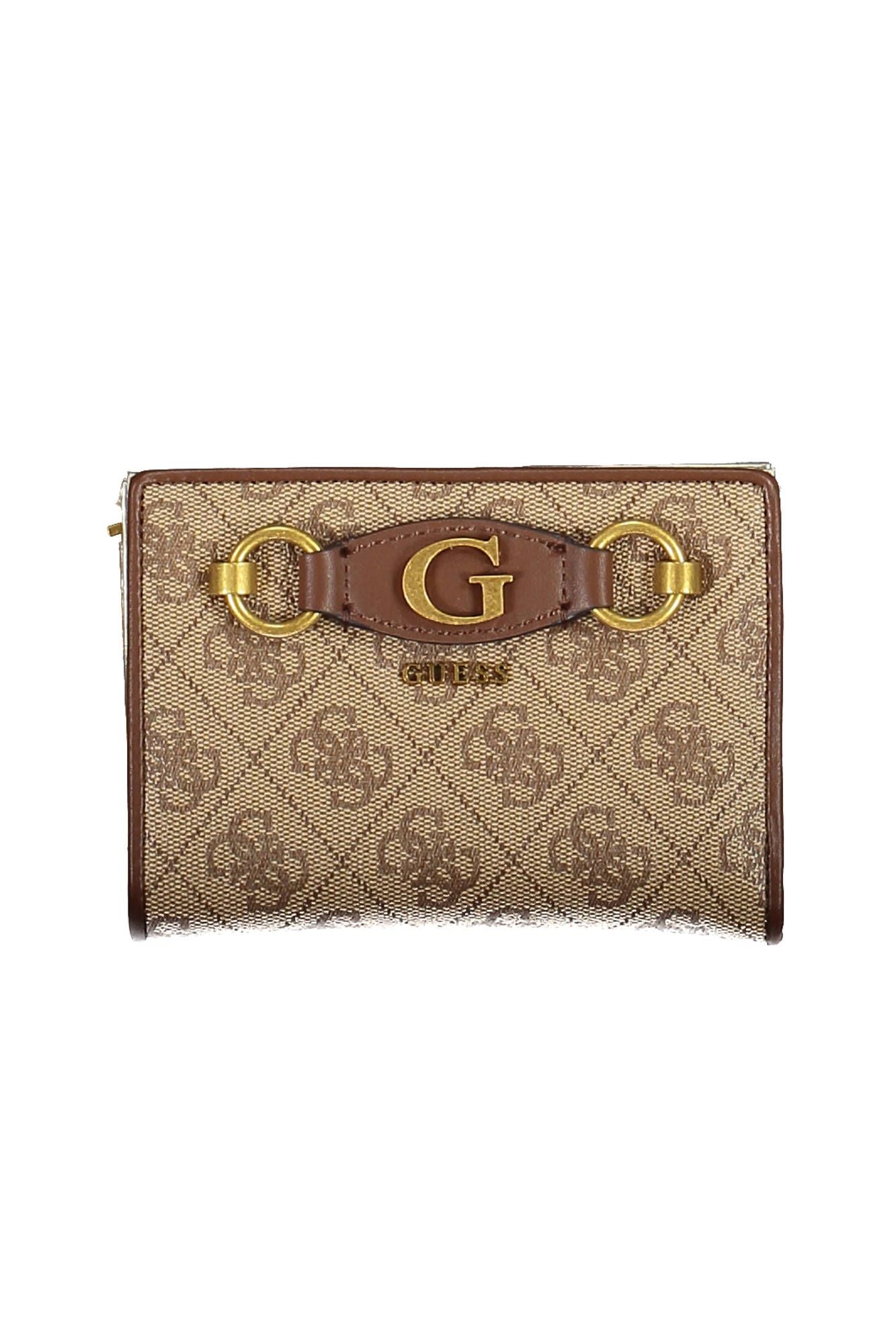 Guess Jeans Elegant Beige Wallet with Chic Contrasting Details