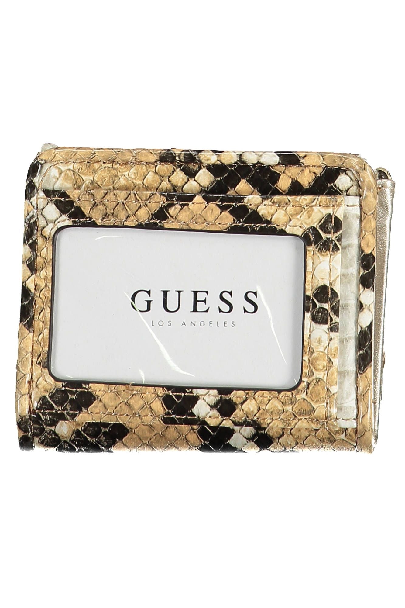 Guess Jeans Beige Polyurethane Chic Wallet with Snap Closure