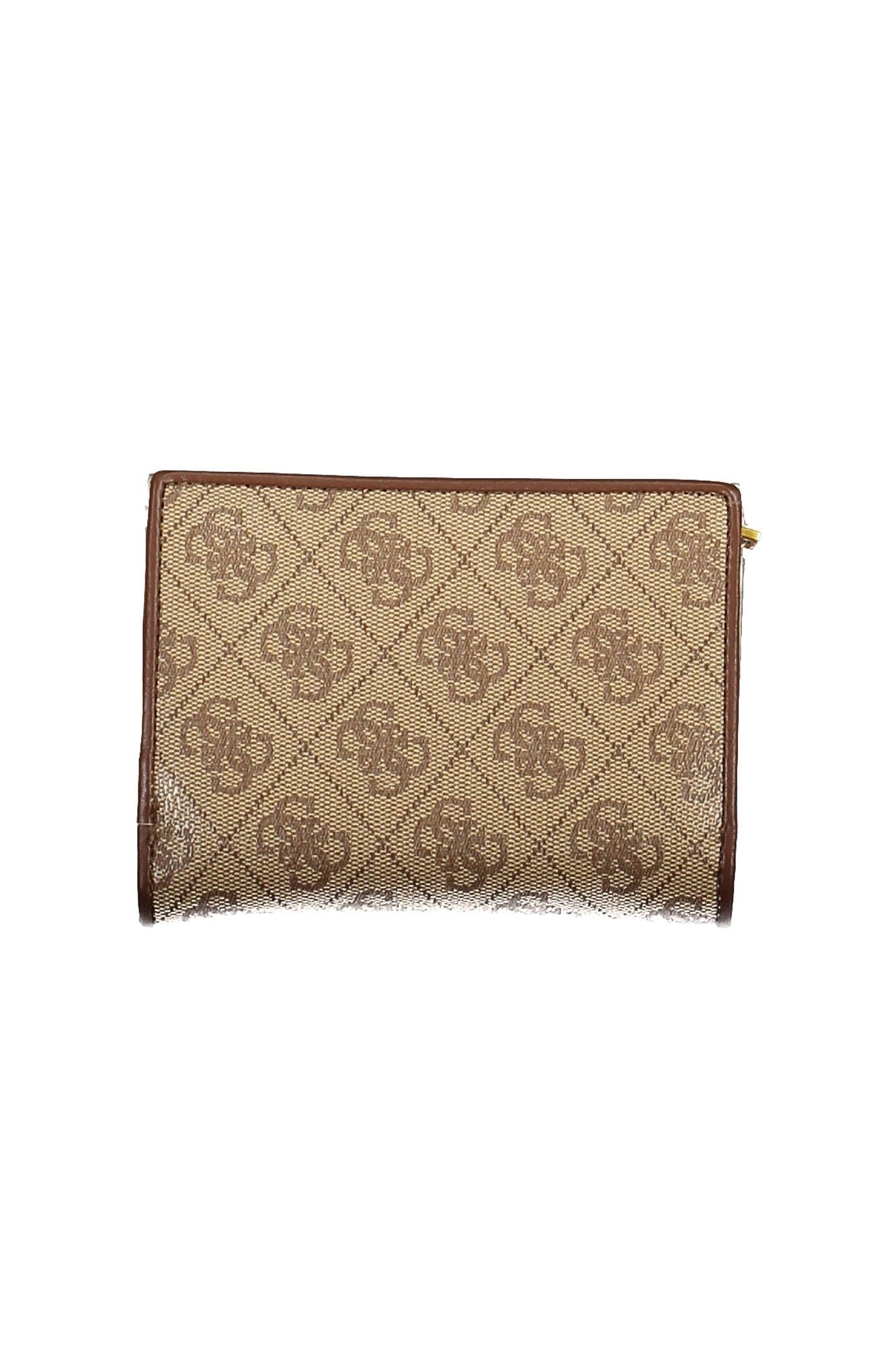 Guess Jeans Elegant Beige Wallet with Chic Contrasting Details