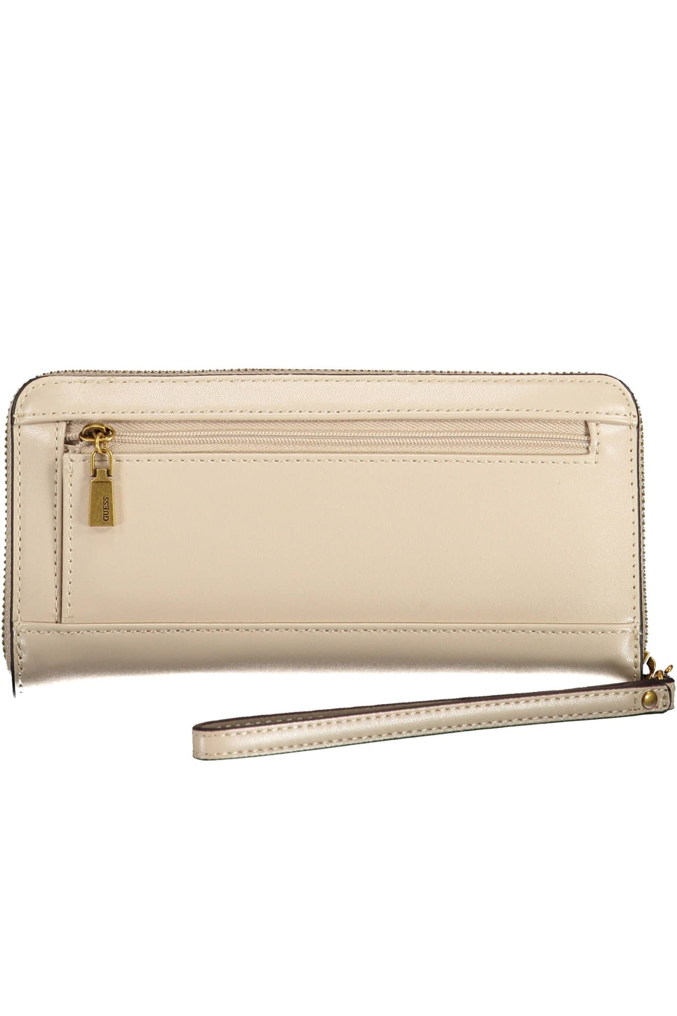 Guess Jeans Beige Polyurethane Chic Wallet with Logo Detail