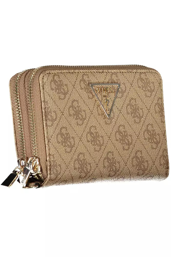 Guess Jeans Chic Beige Dual Compartment Wallet