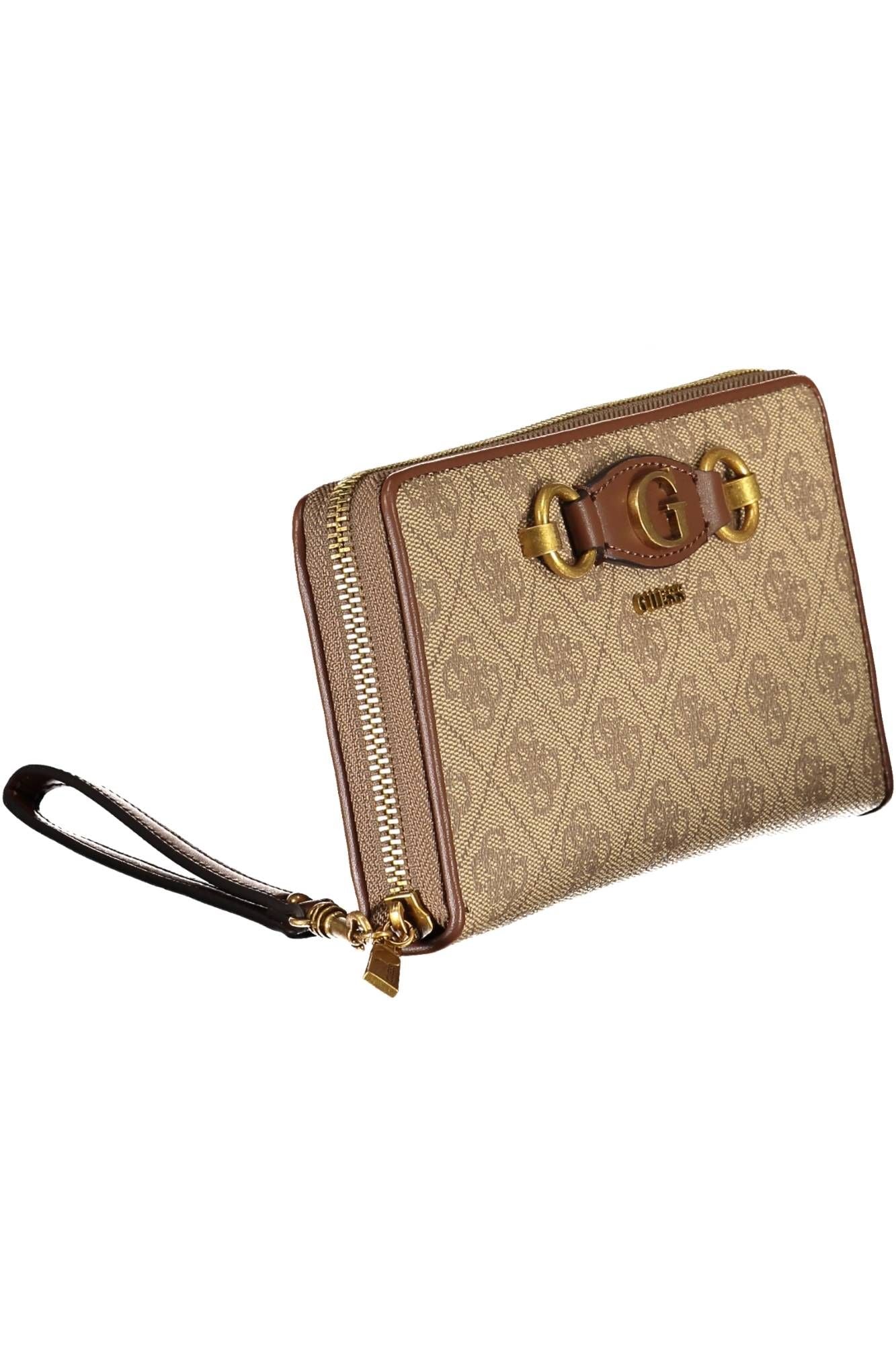 Guess Jeans Elegant Beige Tri-Fold Wallet with Coin Purse