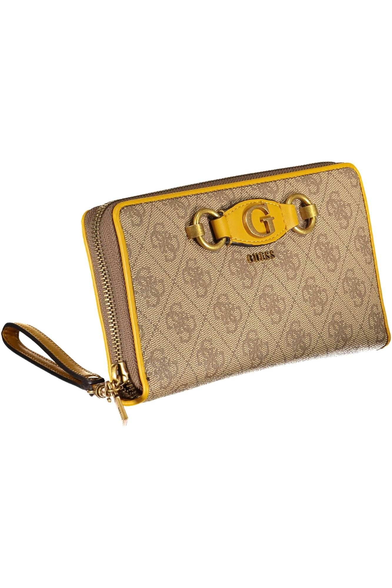 Guess Jeans Elegant Beige Tri-Fold Wallet with Coin Purse