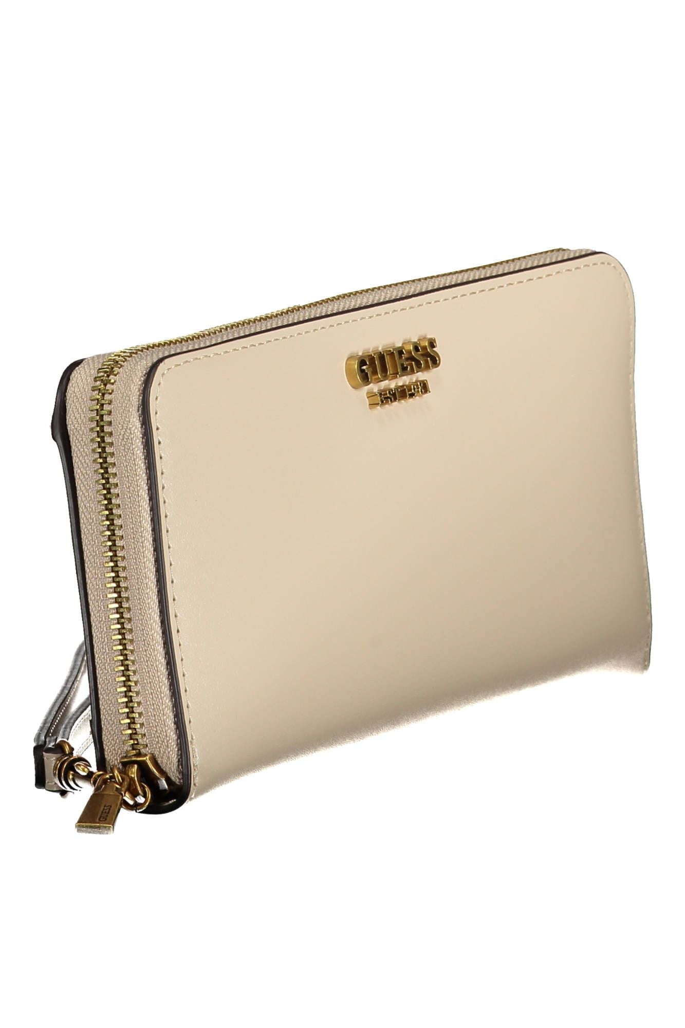 Guess Jeans Beige Polyurethane Chic Wallet with Logo Detail