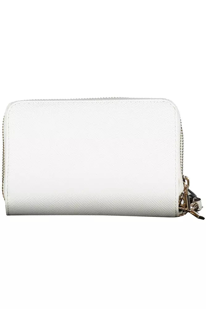 Guess Jeans Elegant White Double Wallet with Chic Details