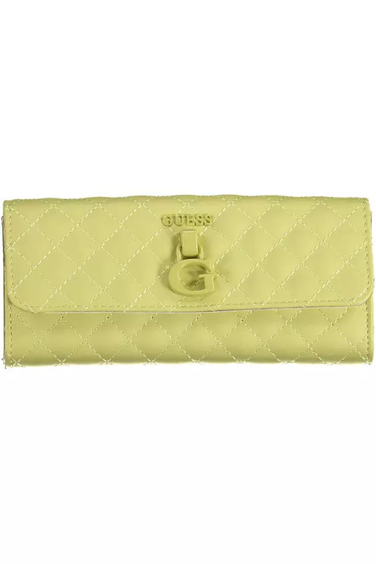 Guess Jeans Chic Sunshine Yellow Tri-Fold Wallet