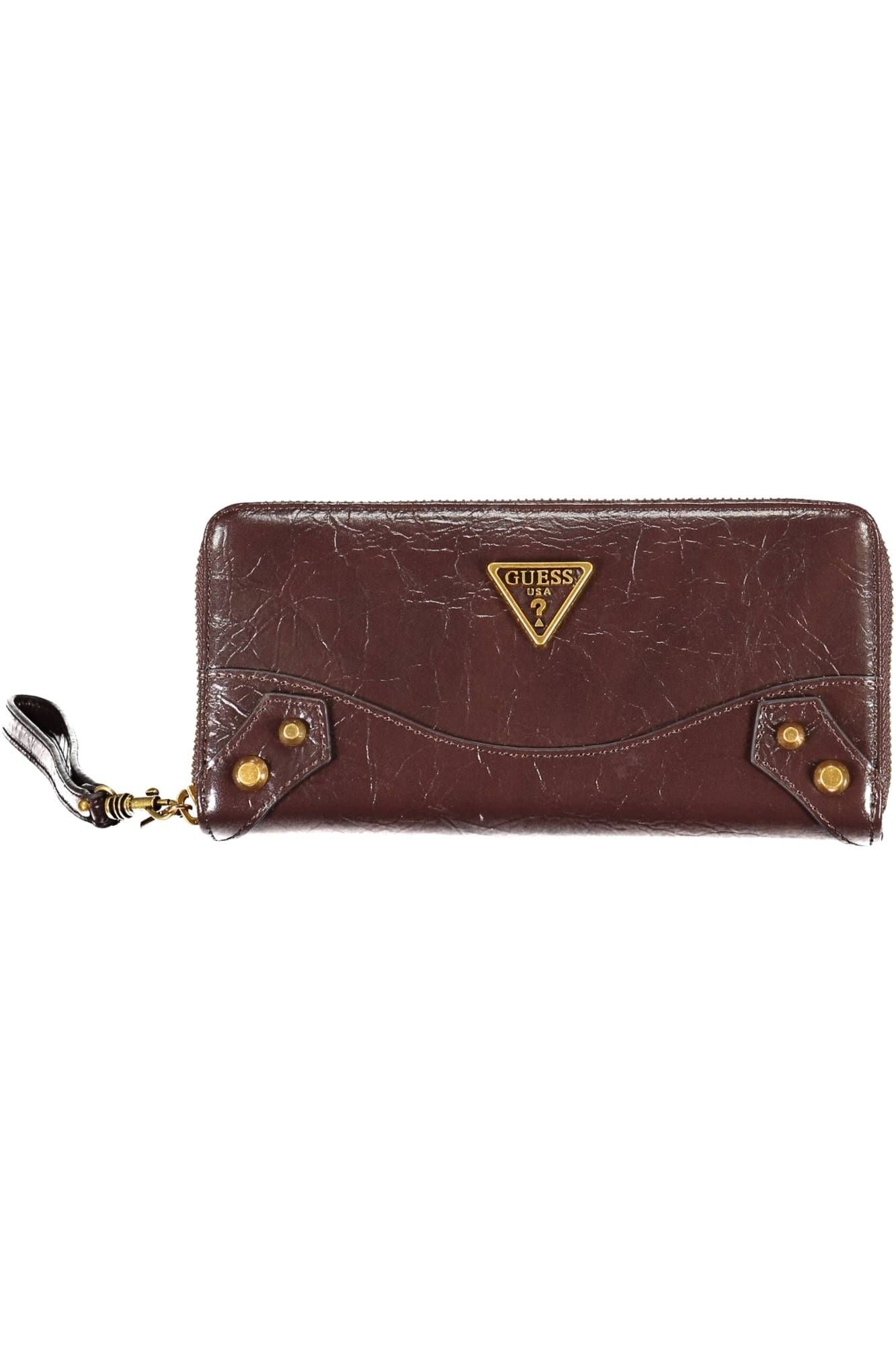 Guess Jeans Elegant Brown Wallet with Secure Zip Closure