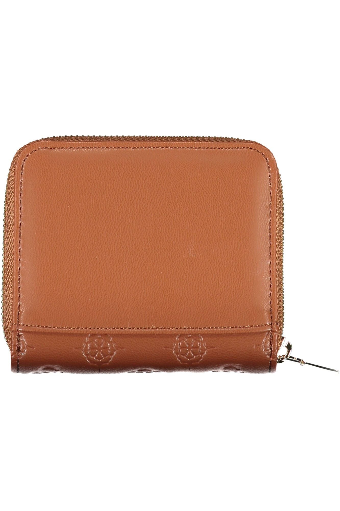 Guess Jeans Elegant Brown Polyurethane Wallet with Contrasting Details