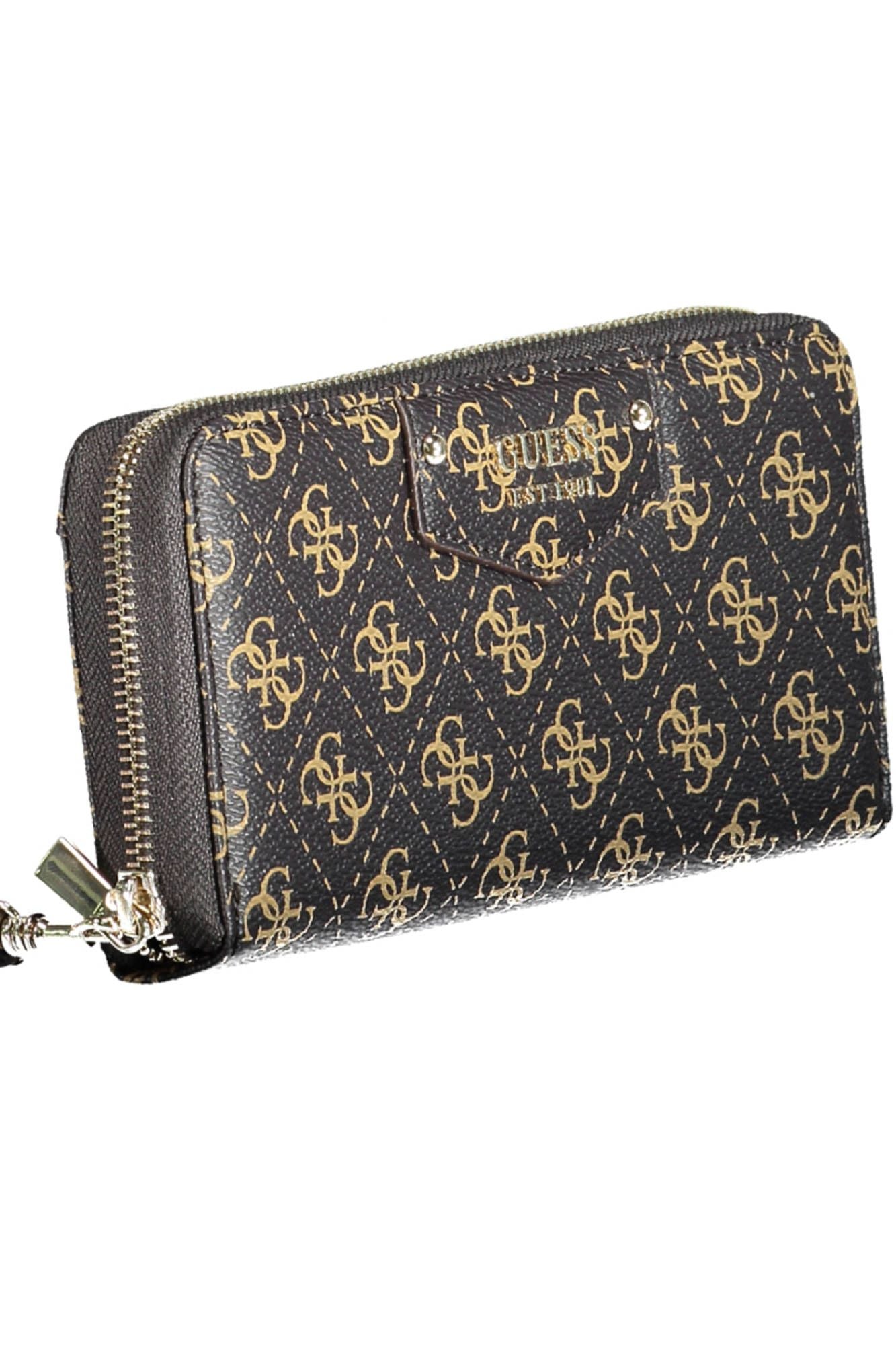 Guess Jeans Chic Brown Polyurethane Wallet with Contrasting Details