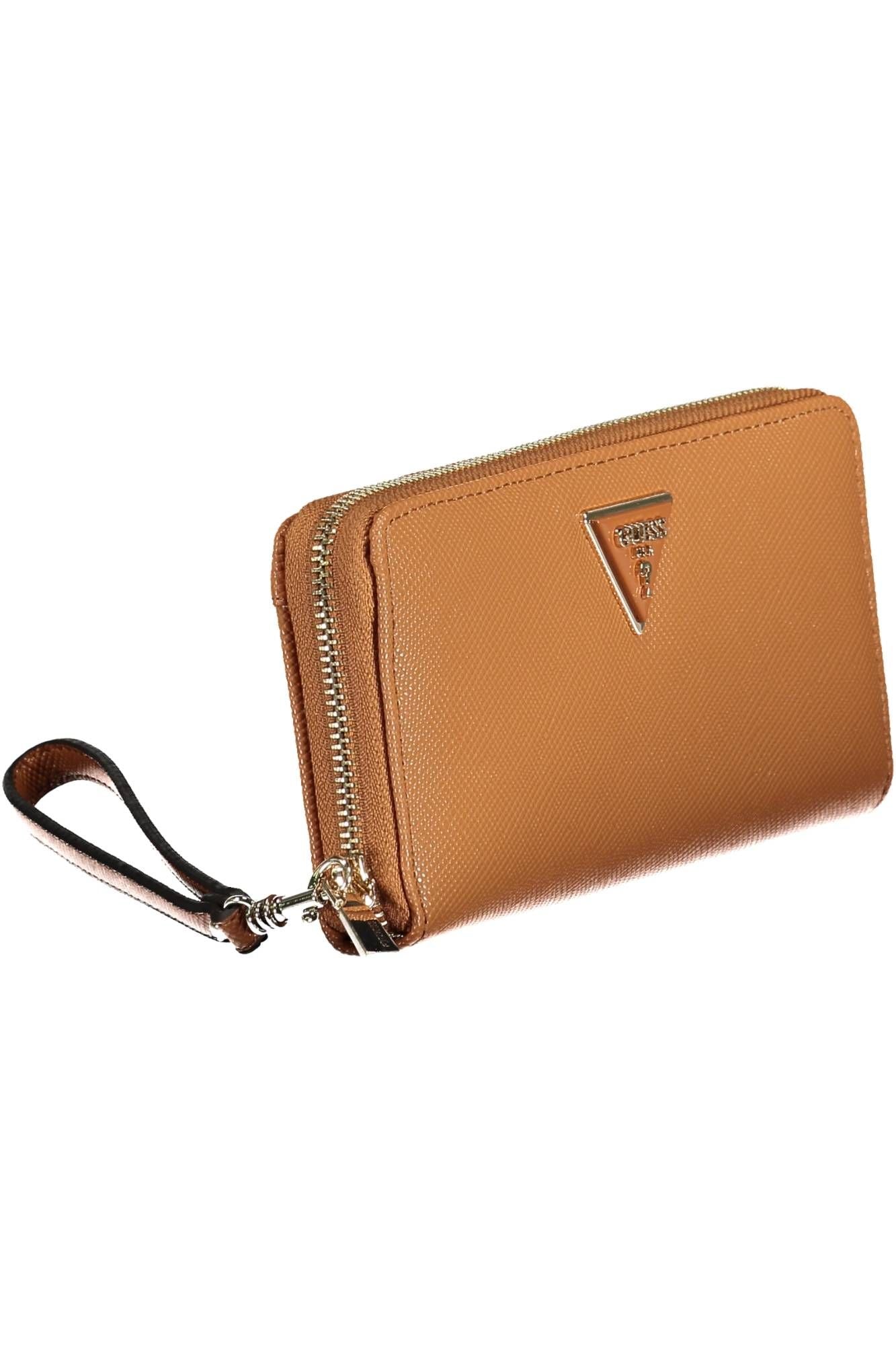 Guess Jeans Chic Brown Polyurethane Wallet with Contrast Details