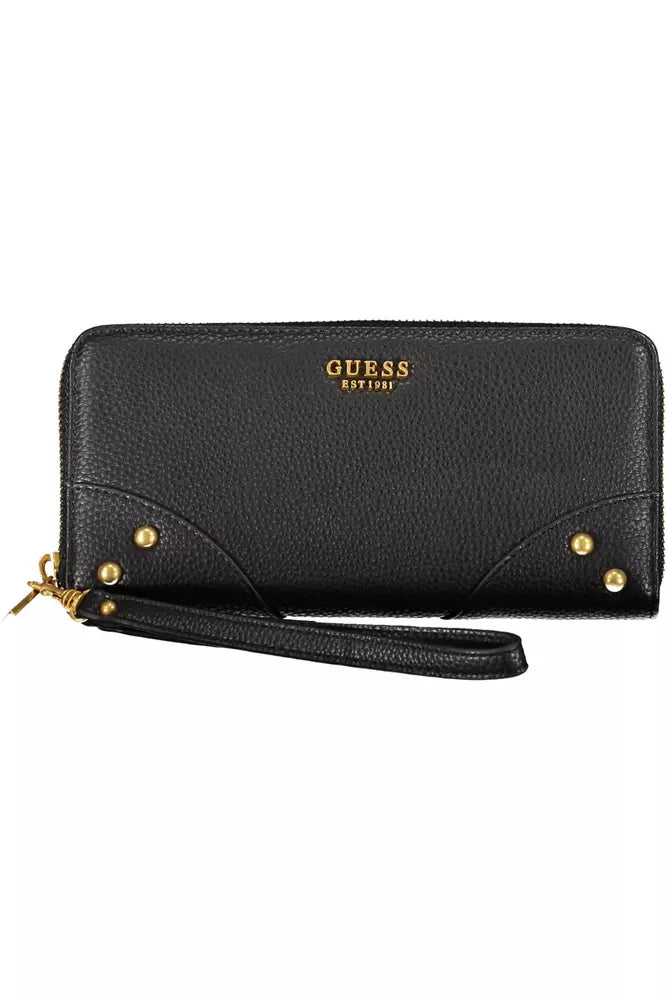 Guess Jeans Elegant Black Polyethylene Wallet with Contrasting Details