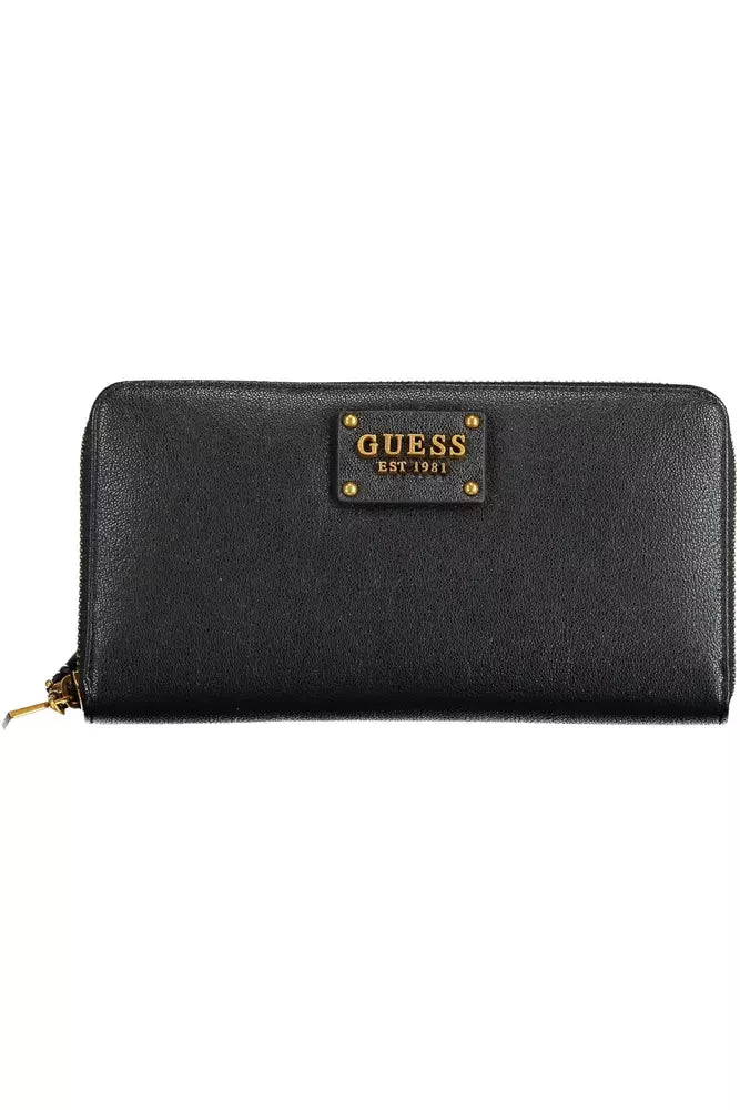 Guess Jeans Elegant Black Polyethylene Wallet with Logo