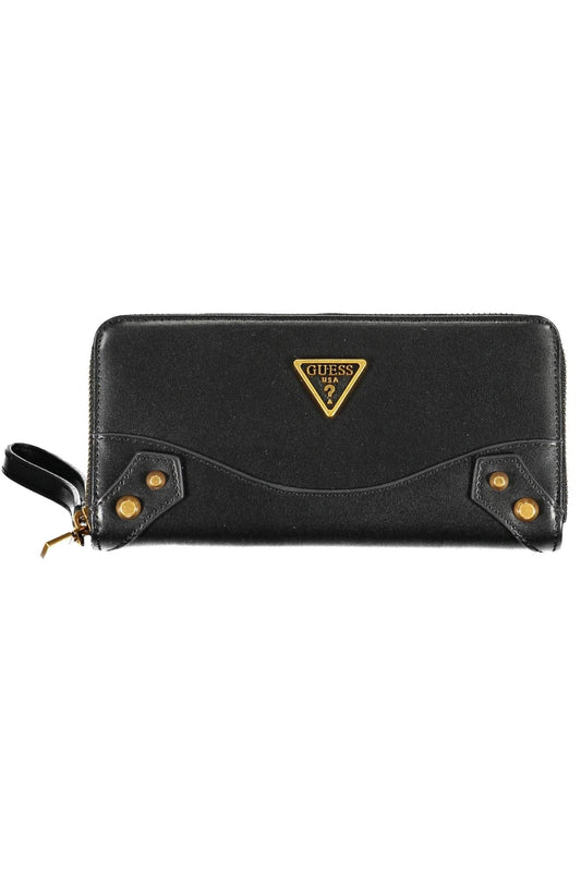 Guess Jeans Chic Black Polyurethane Wallet with Logo Detail