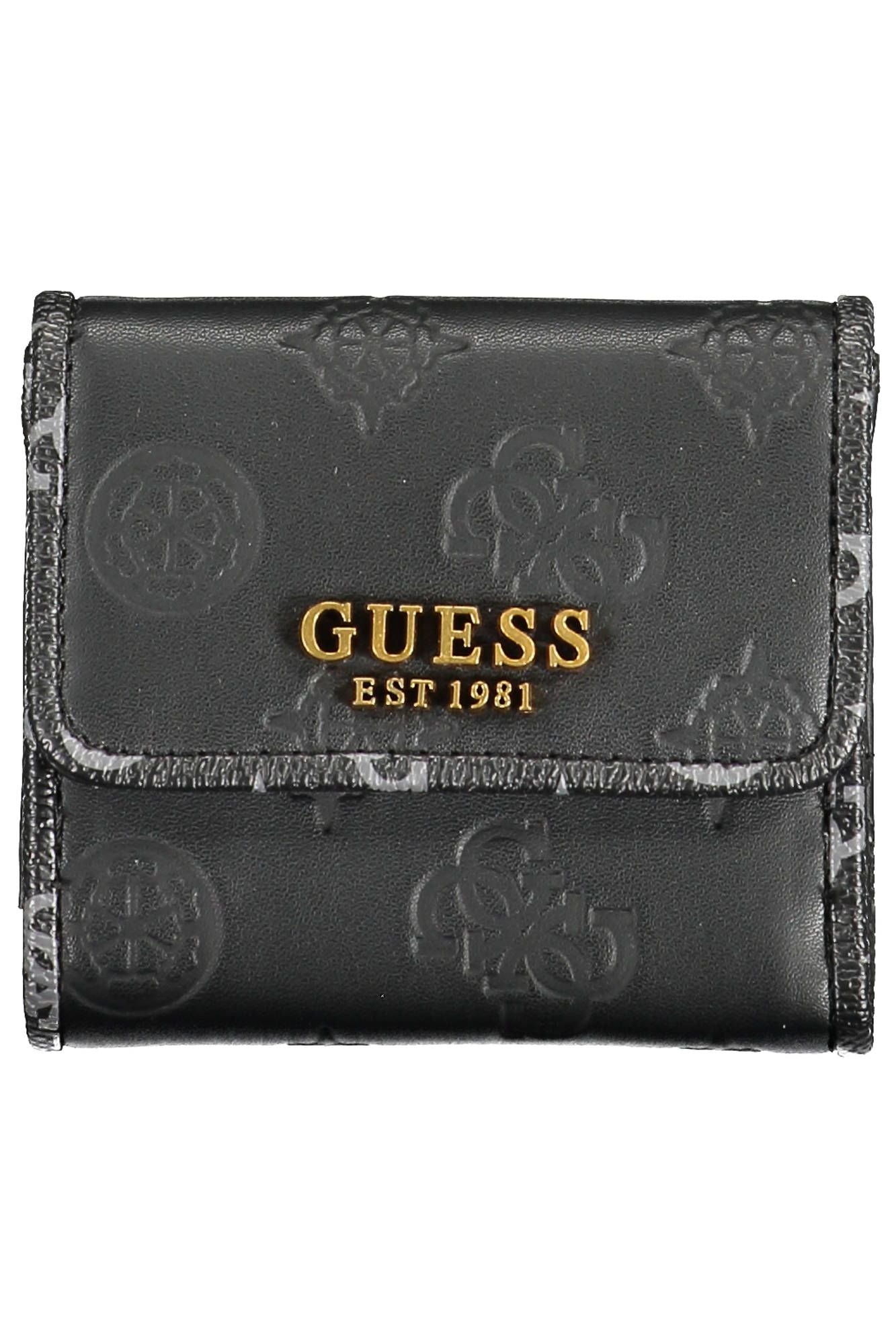 Guess Jeans Elegant Black Polyurethane Wallet with Contrasting Details