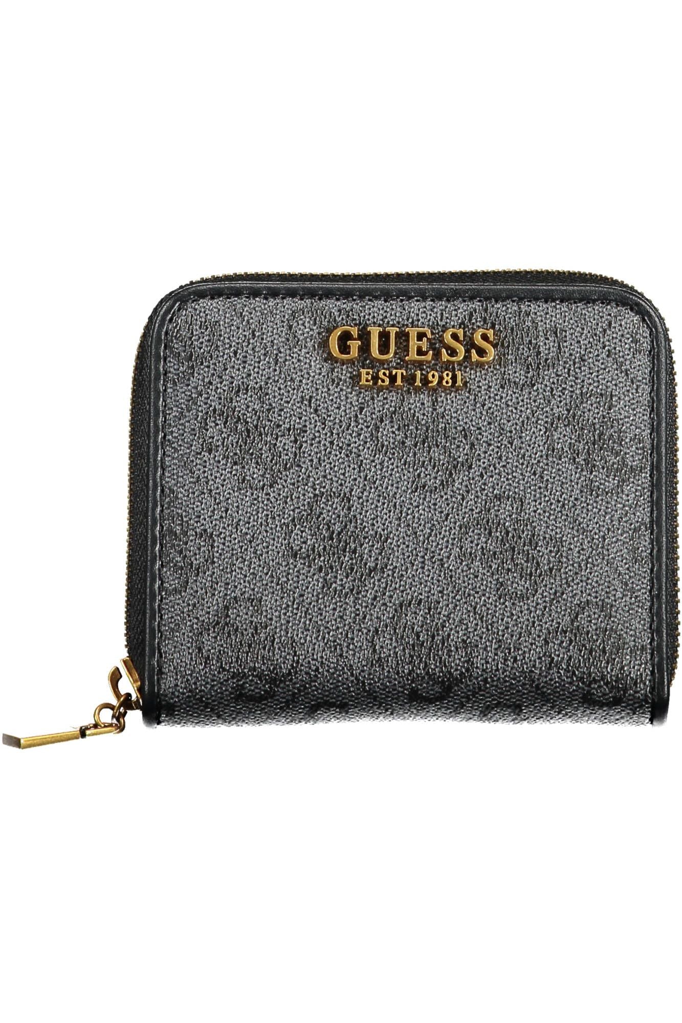 Guess Jeans Chic Black Polyurethane Wallet with Contrasting Details