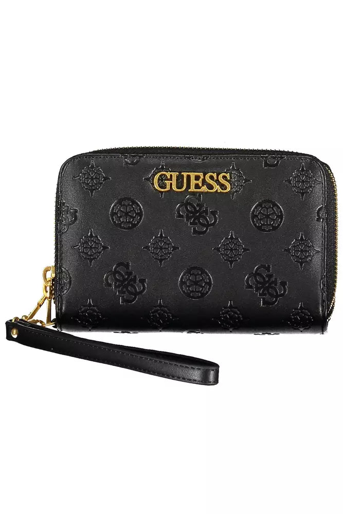 Guess Jeans Chic Black Polyethylene Dual-Compartment Wallet