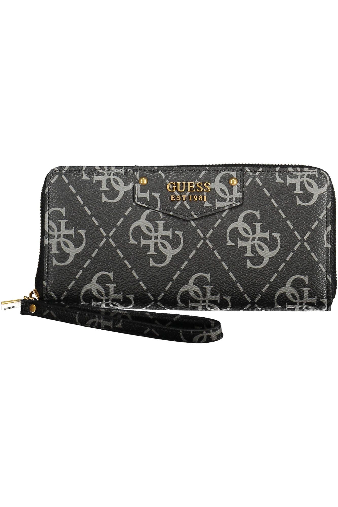 Guess Jeans Elegant Black Wallet with Contrast Details