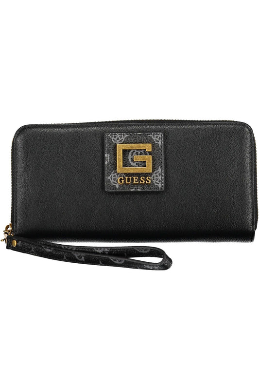 Guess Jeans Chic Black Polyurethane Wallet with Contrasting Details