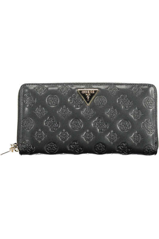 Guess Jeans Chic Black Polyurethane Wallet with Contrasting Details