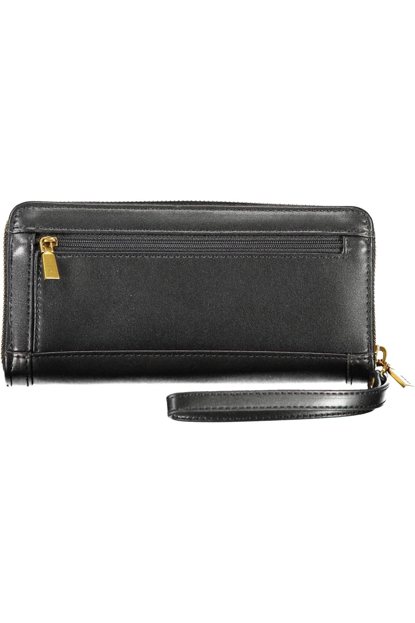 Guess Jeans Elegant Black Polyurethane Wallet for the Chic Organizer