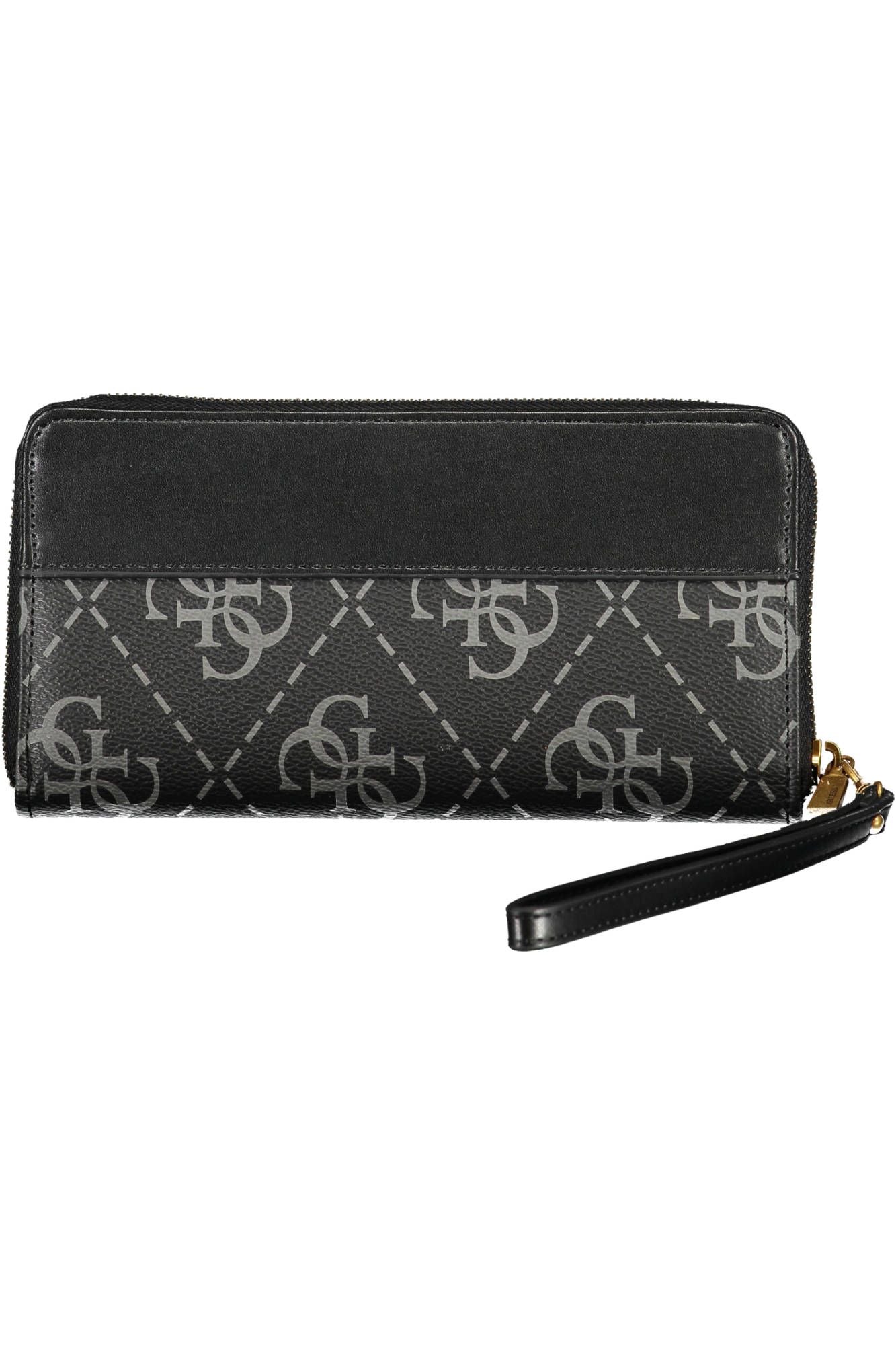 Guess Jeans Elegant Black Zip Wallet with Contrasting Details