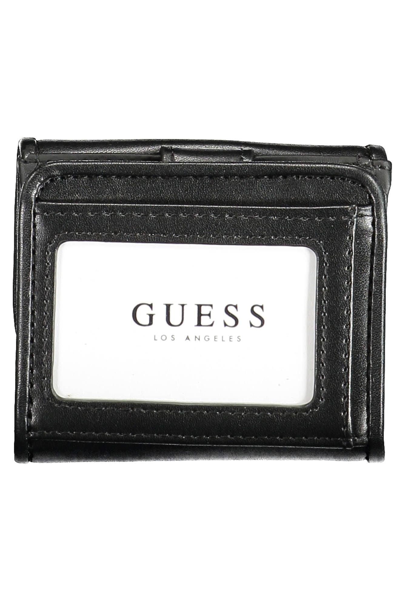 Guess Jeans Elegant Black Polyurethane Wallet with Snap Closure