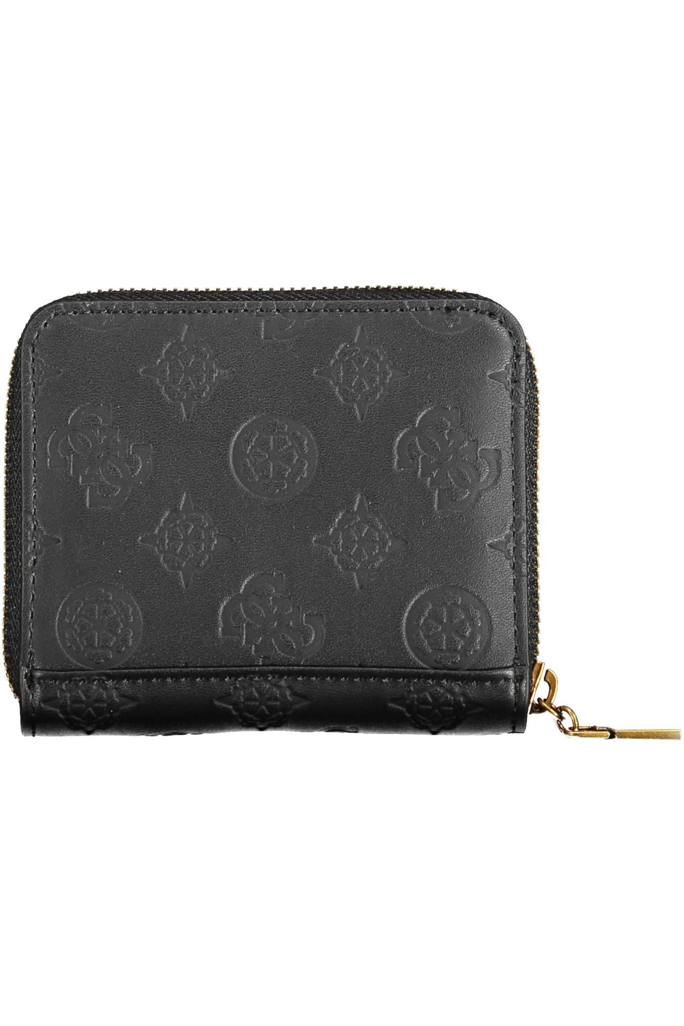 Guess Jeans Chic Black Polyurethane Wallet with Logo Detail