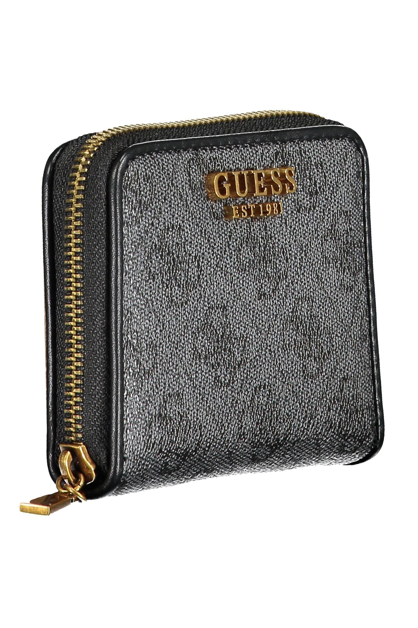 Guess Jeans Chic Black Polyurethane Wallet with Contrasting Details