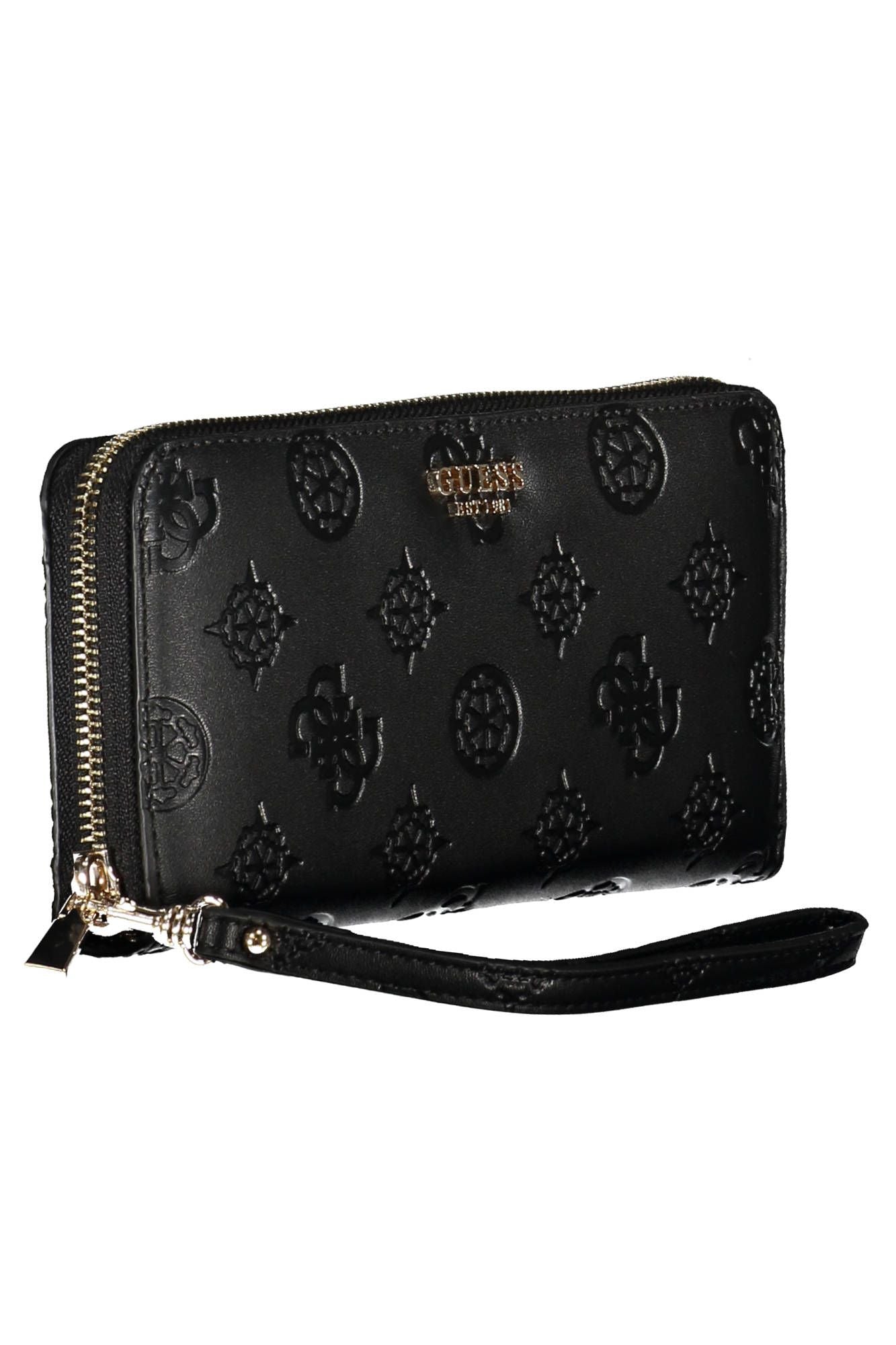 Guess Jeans Chic Black Polyurethane Wallet with Contrasting Details