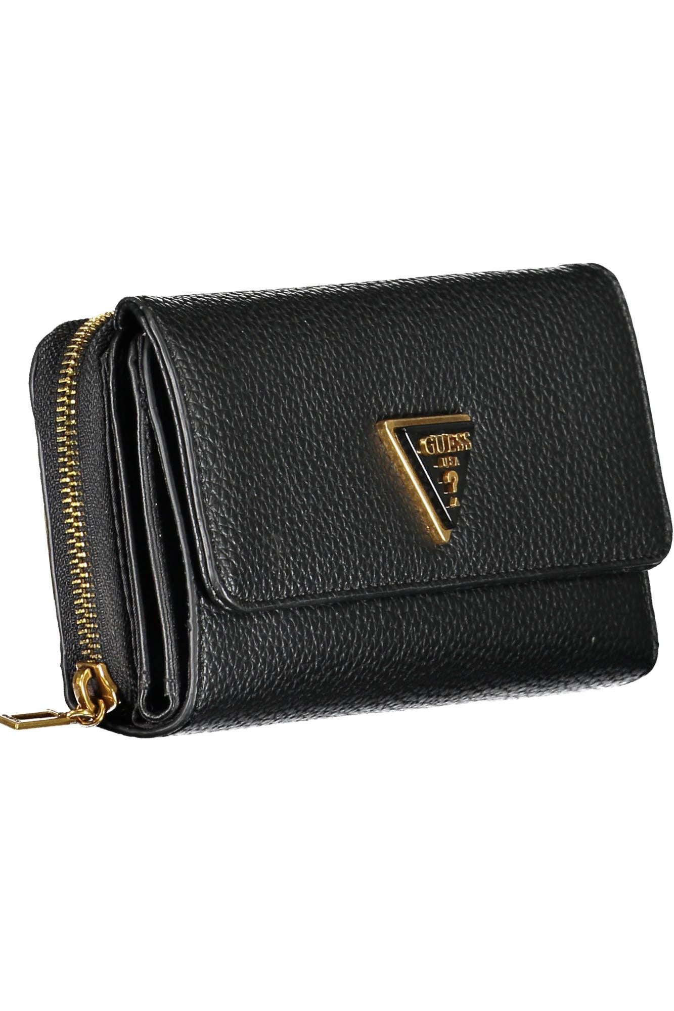 Guess Jeans Sleek Black Polyurethane Wallet with Logo