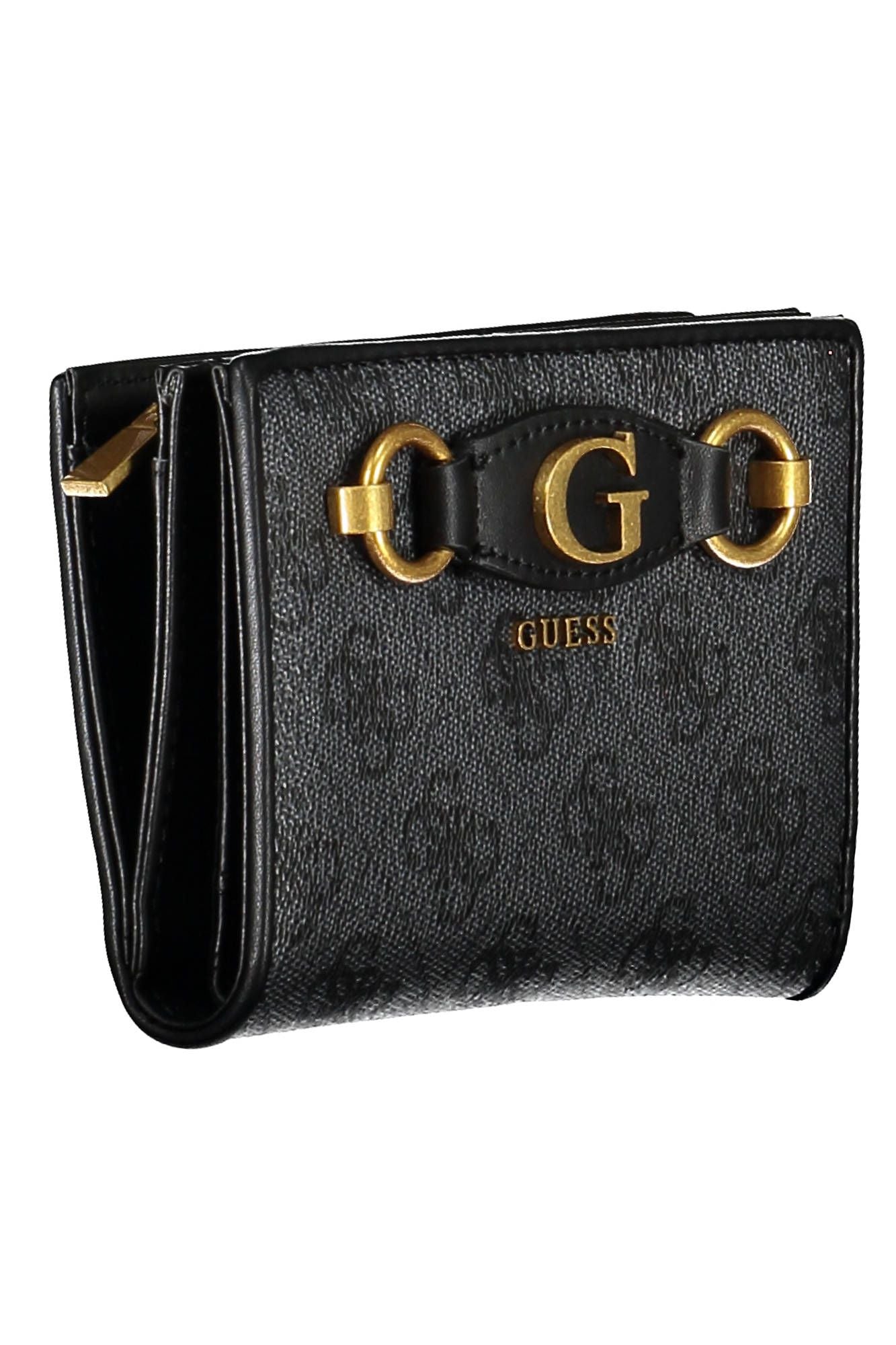 Guess Jeans Elegant Black Polyurethane Wallet with Multiple Compartments