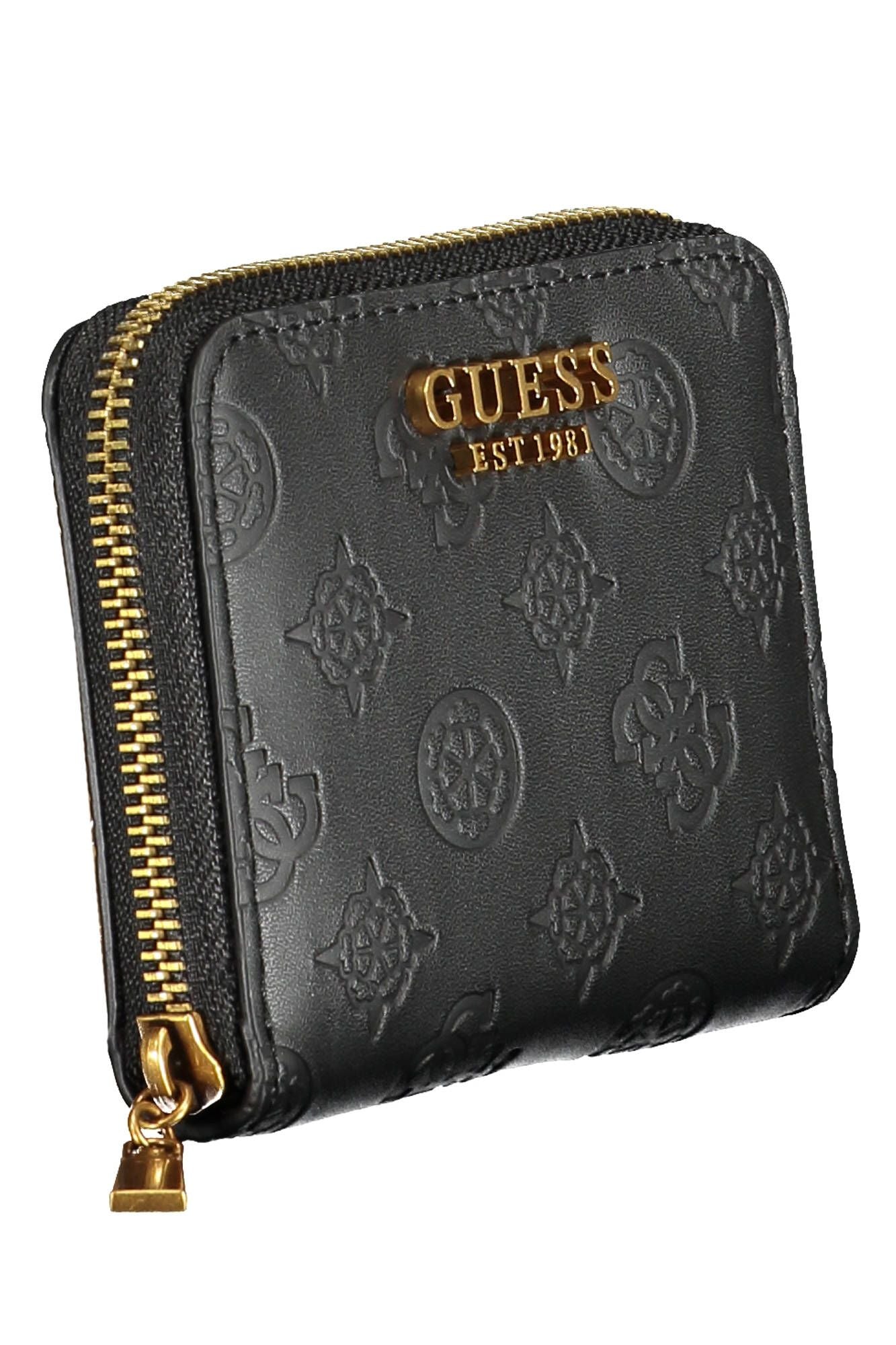 Guess Jeans Chic Black Polyurethane Wallet with Logo Detail