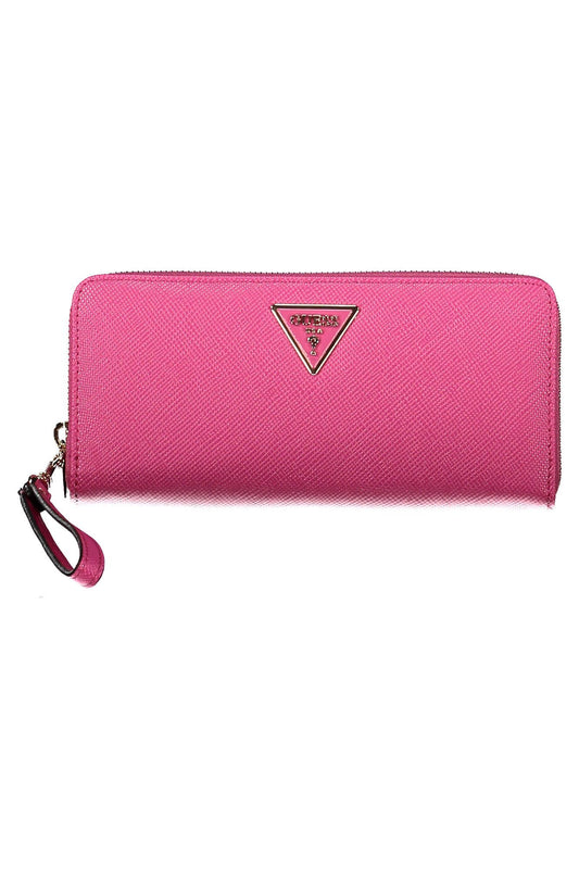 Guess Jeans Chic Pink Polyurethane Wallet with Logo Detailing