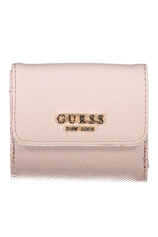 Guess Jeans Elegant Pink Compact Wallet with Snap Closure