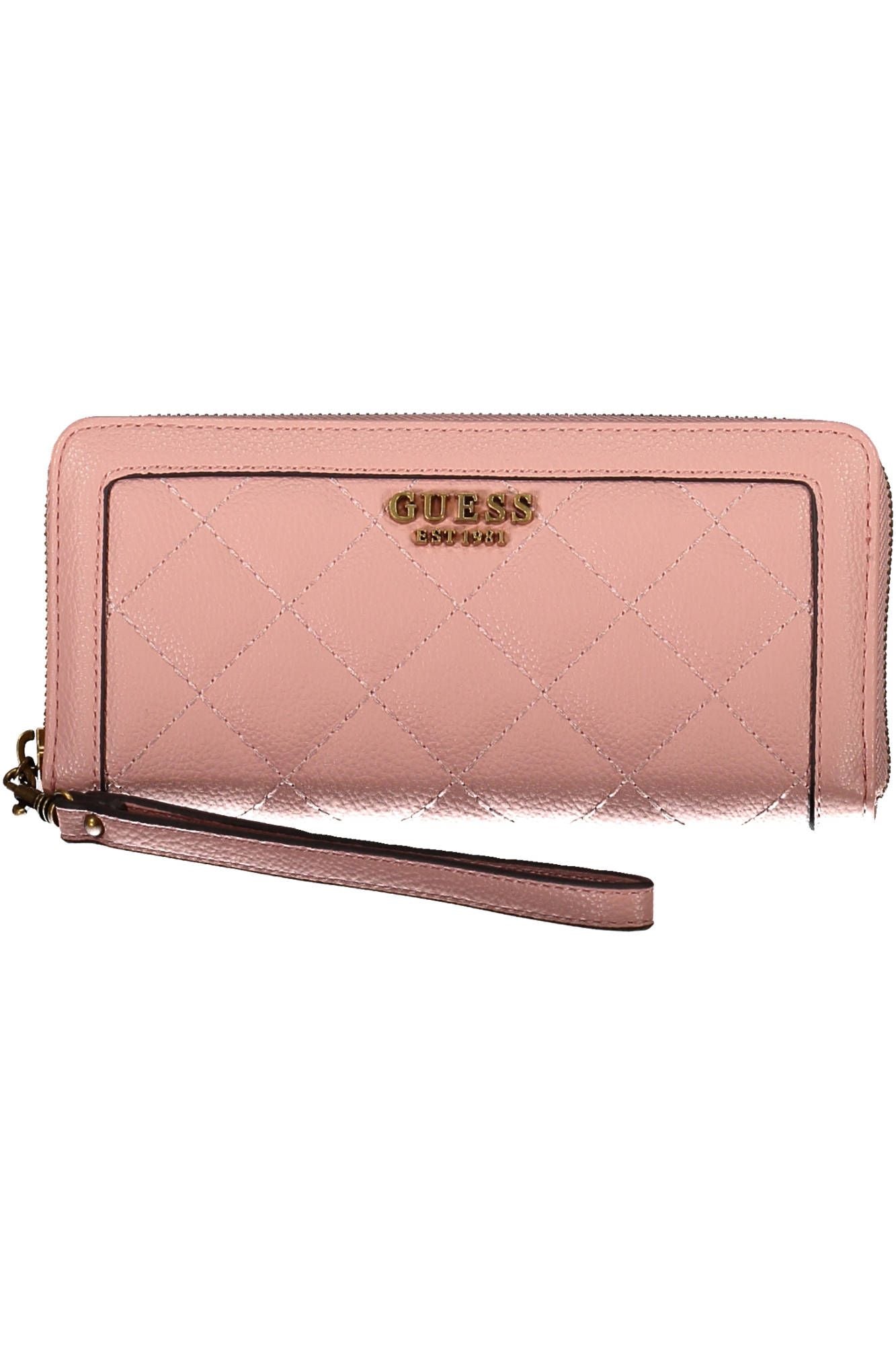 Guess Jeans Chic Pink Polyurethane Wallet with Contrast Detail