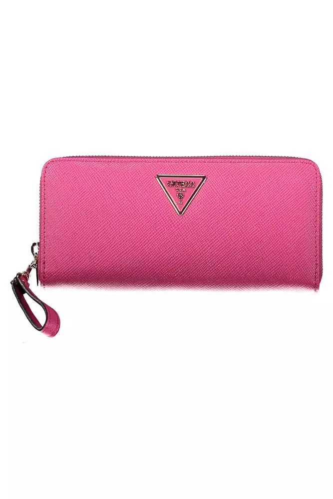 Guess Jeans Chic Pink Polyethylene Wallet with Logo Detail