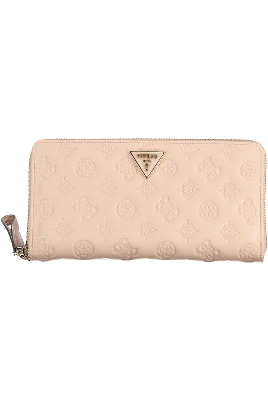 Guess Jeans Chic Pink Polyurethane Wallet with Contrasting Details