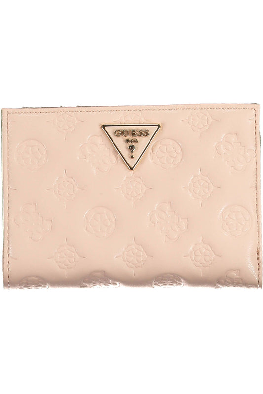 Guess Jeans Chic Pink Polyurethane Wallet with Contrast Details