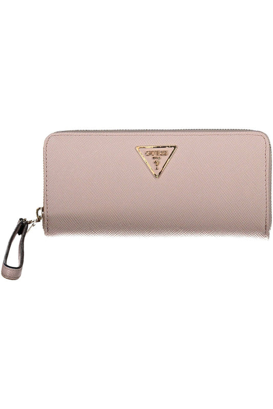 Guess Jeans Chic Pink Wallet with Removable Puller and Logo Detail