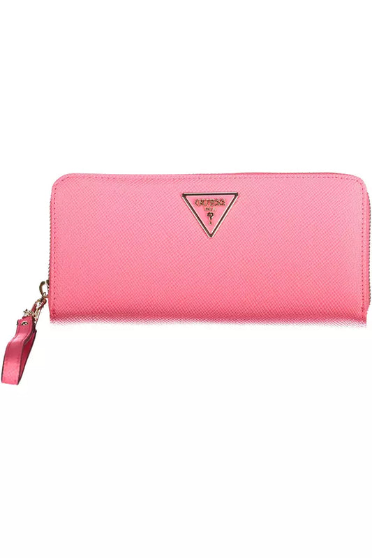 Guess Jeans Chic Pink Wallet with Multifunctional Compartments