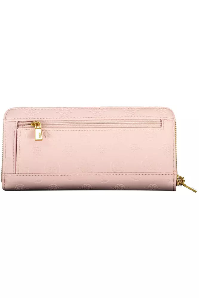 Guess Jeans Chic Pink Wallet with Elegant Contrasting Details