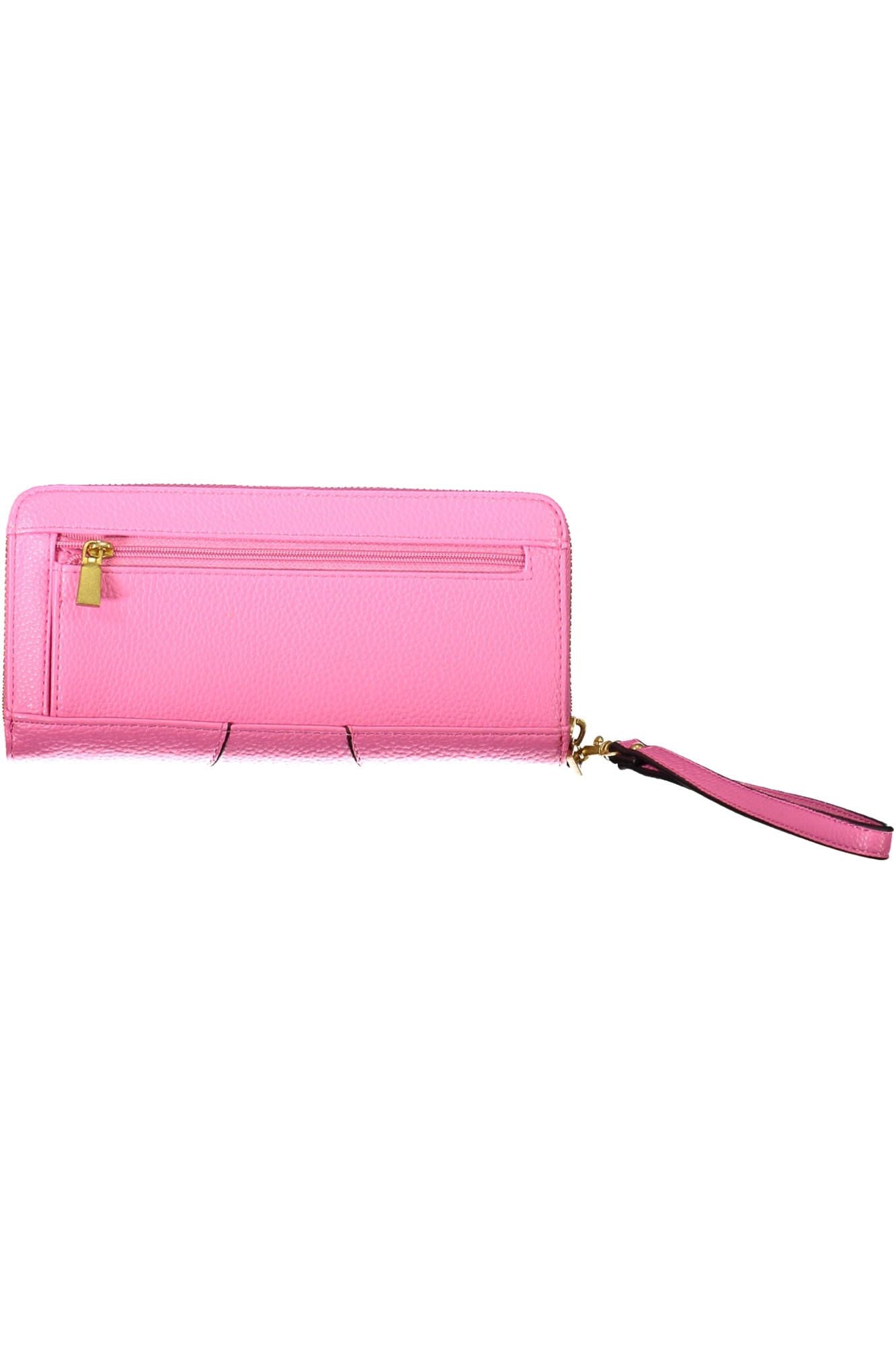 Guess Jeans Chic Pink Polyurethane Wallet with Contrasting Details