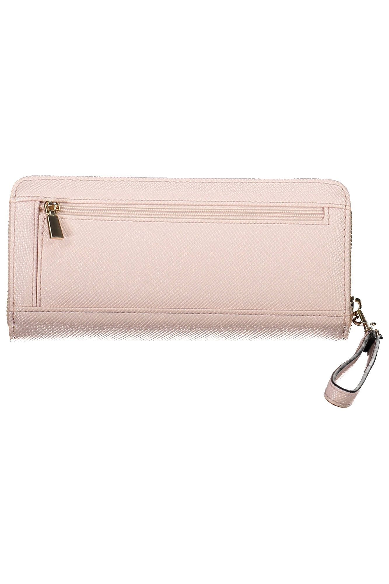 Guess Jeans Chic Pink Wallet with Removable Puller and Logo Detail