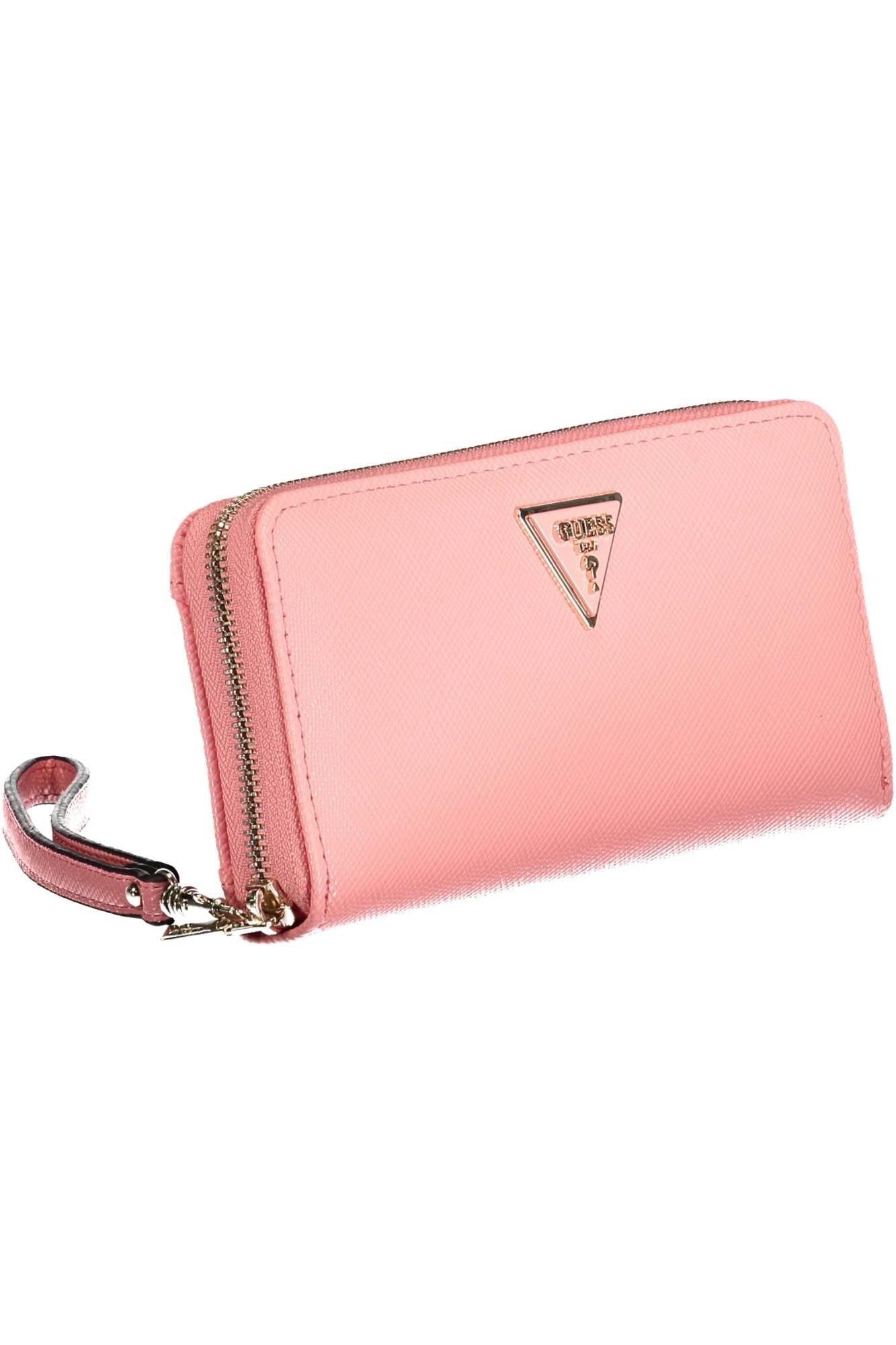 Guess Jeans Elegant Pink Polyurethane Wallet with Logo Detail