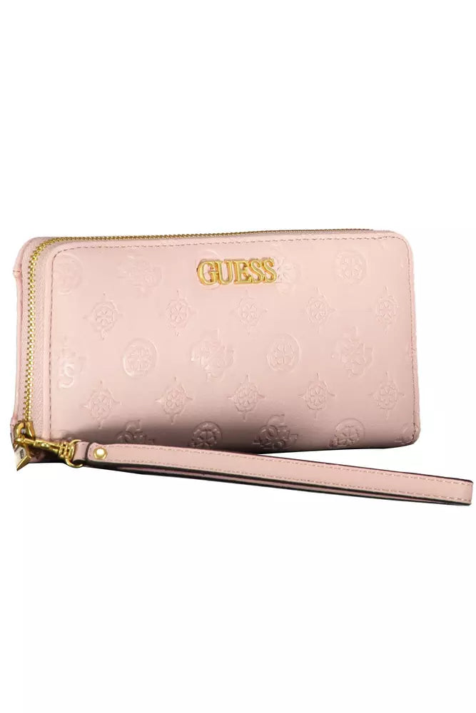 Guess Jeans Chic Pink Wallet with Elegant Contrasting Details