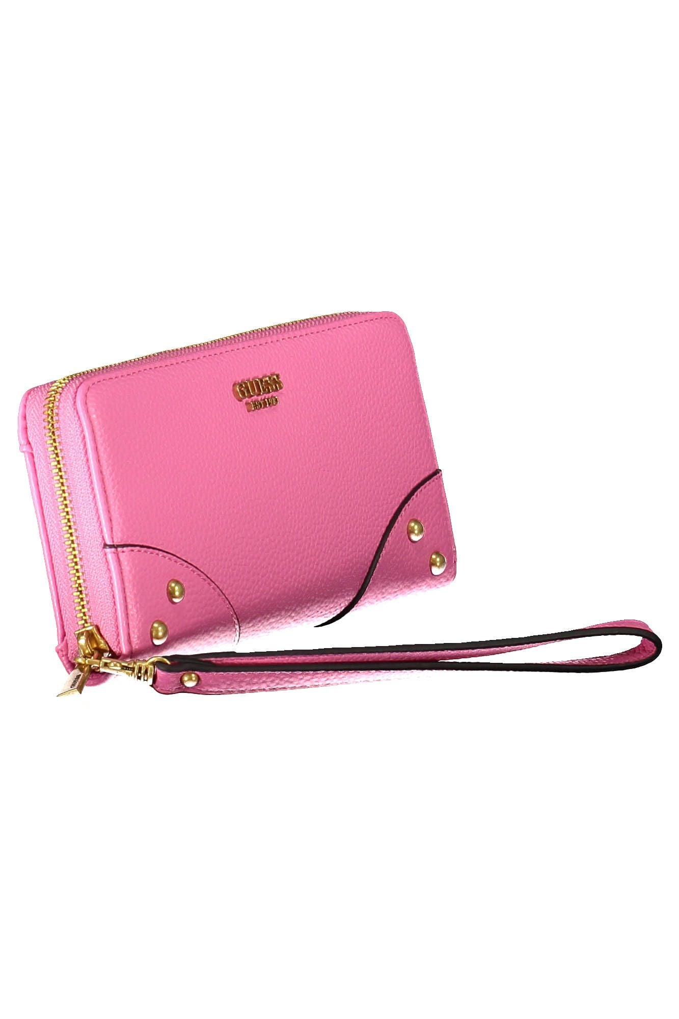 Guess Jeans Chic Pink Polyurethane Wallet with Contrasting Details