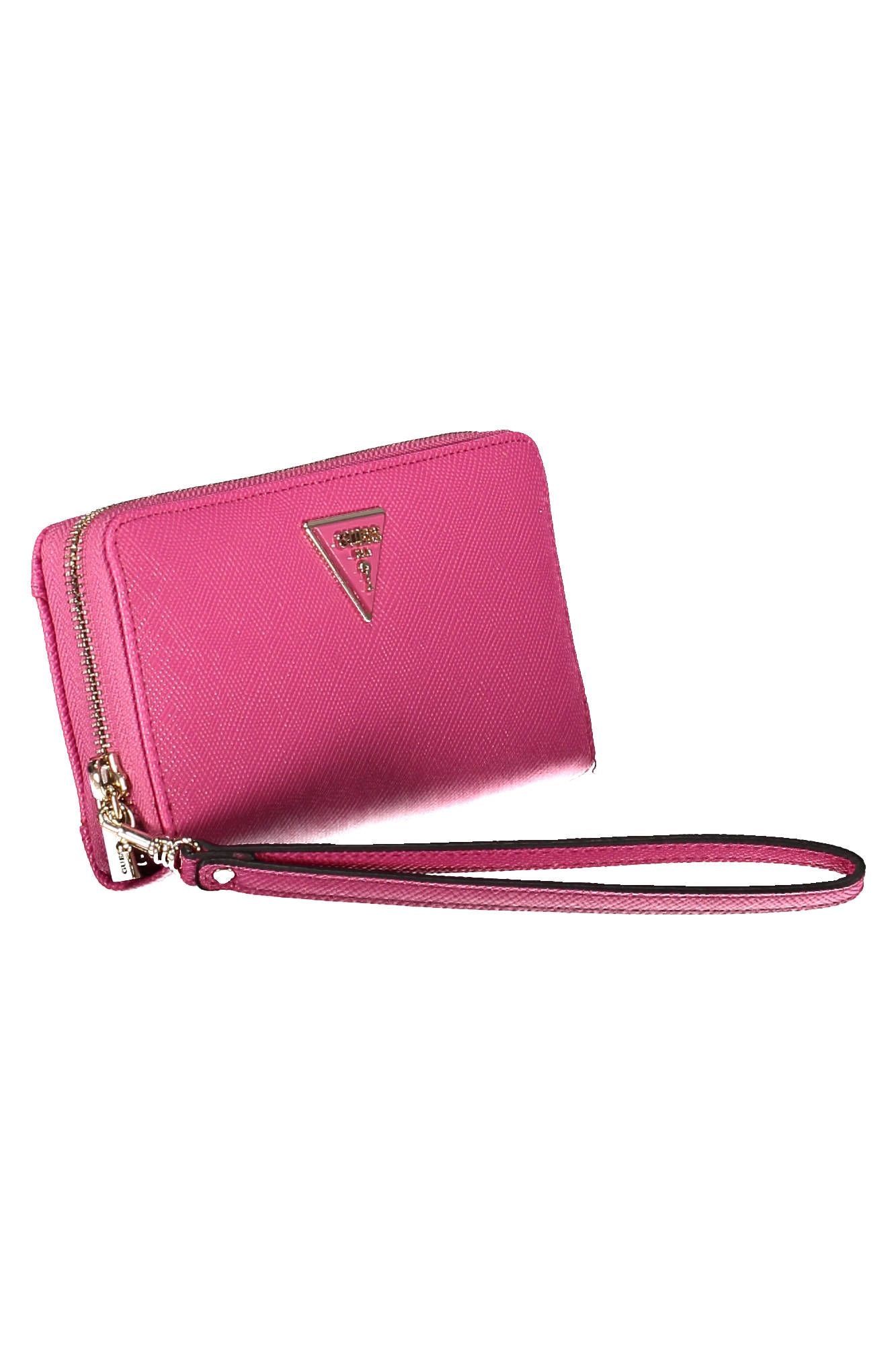 Guess Jeans Chic Pink Polyurethane Wallet with Logo Detailing